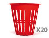 Pack de 20 pots panier rouges 5cm